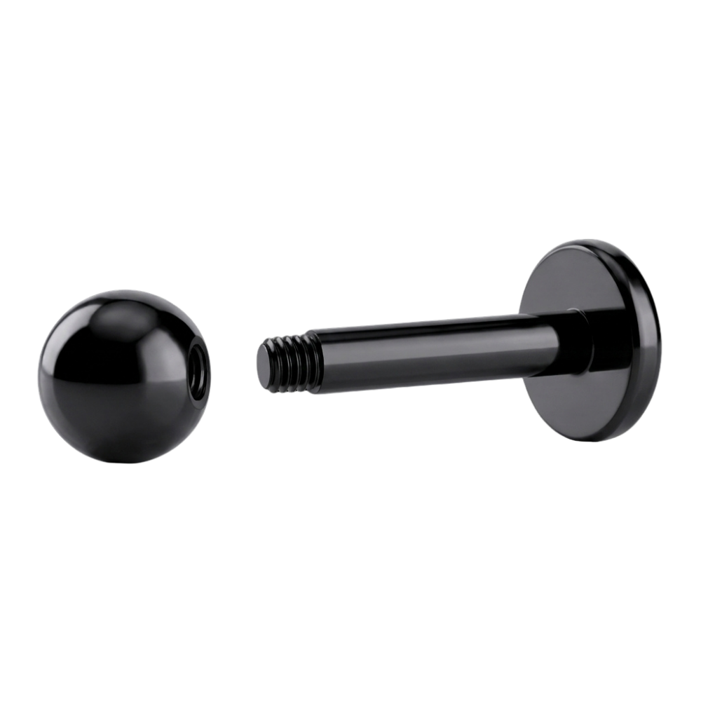 Black Titanium Labret With Male Thread Ball