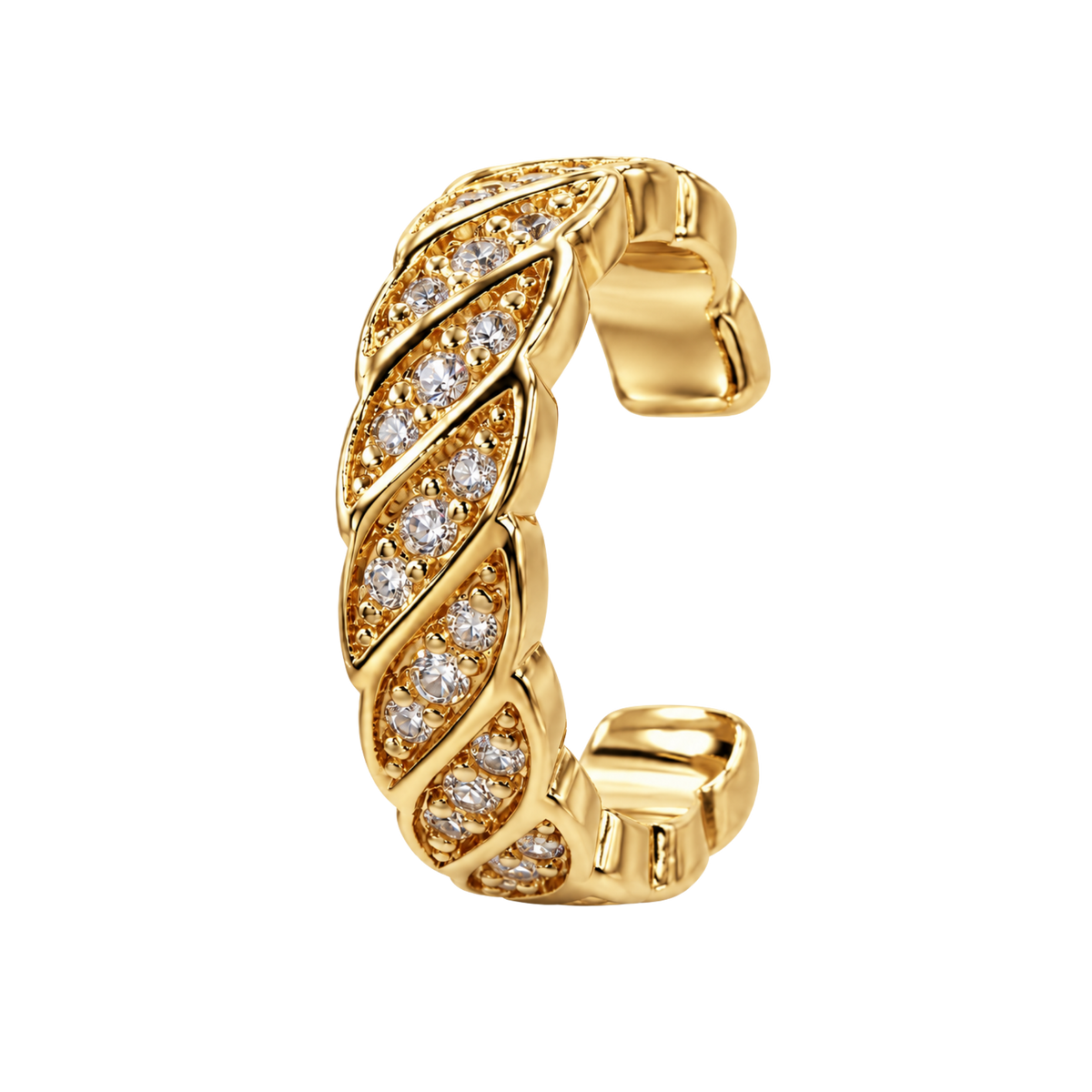 Nausznica Skręcana z Cyrkoniami - Ear Cuff