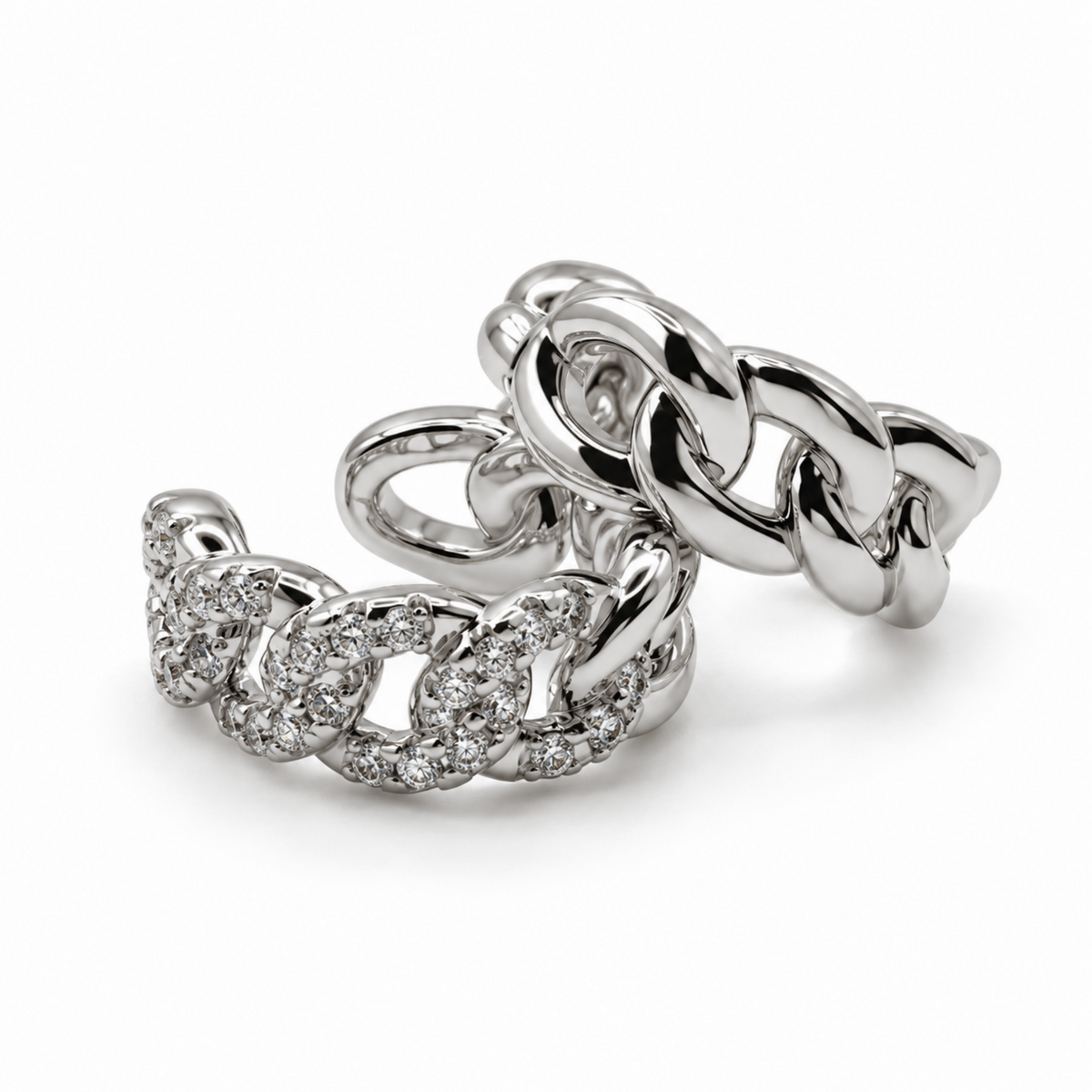 Nausznica Łańcuch z Cyrkoniami - Ear Cuff