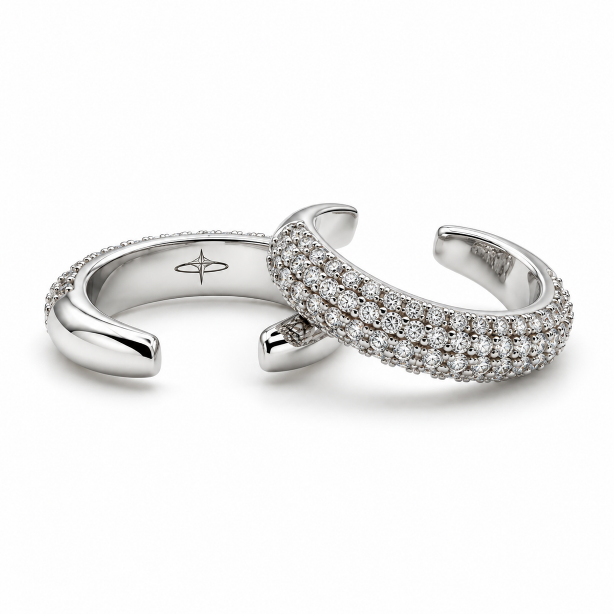 Nausznica z Trzema Rzędami Cyrkonii - Ear Cuff
