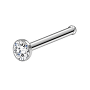Simple Titanium Nose Ring with Flat Cubic Zirconia