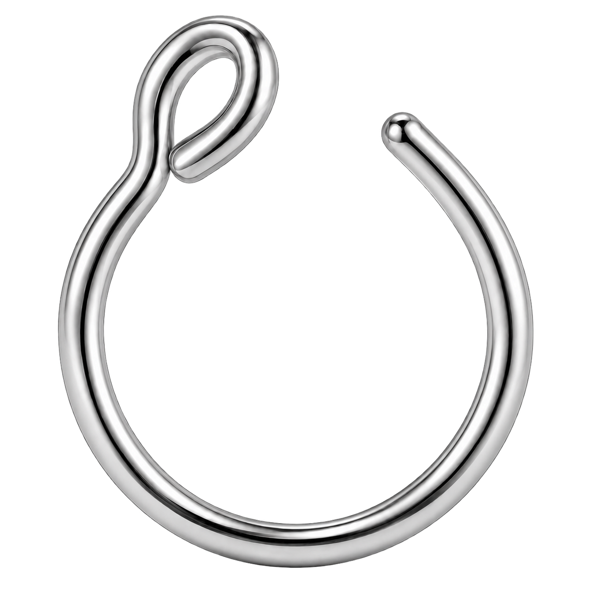 Fake-Piercing mit Titan-Nasenring 