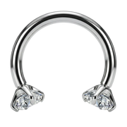 Stalowa Podkówka Ozdobna - Cyrkonie