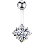 Piercing Nombril Acier - Oxyde de Zirconium Rectangulaire