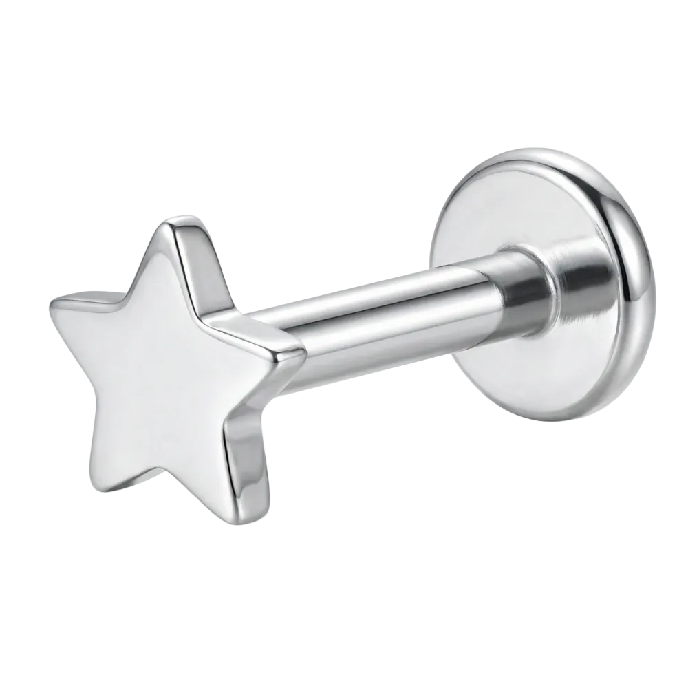 Stalowy Labret Ozdobny Gwiazdka