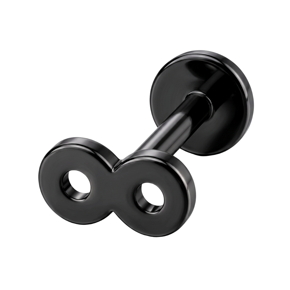 Stalowy Labret Ozdobny Nieskonczonosc czarny