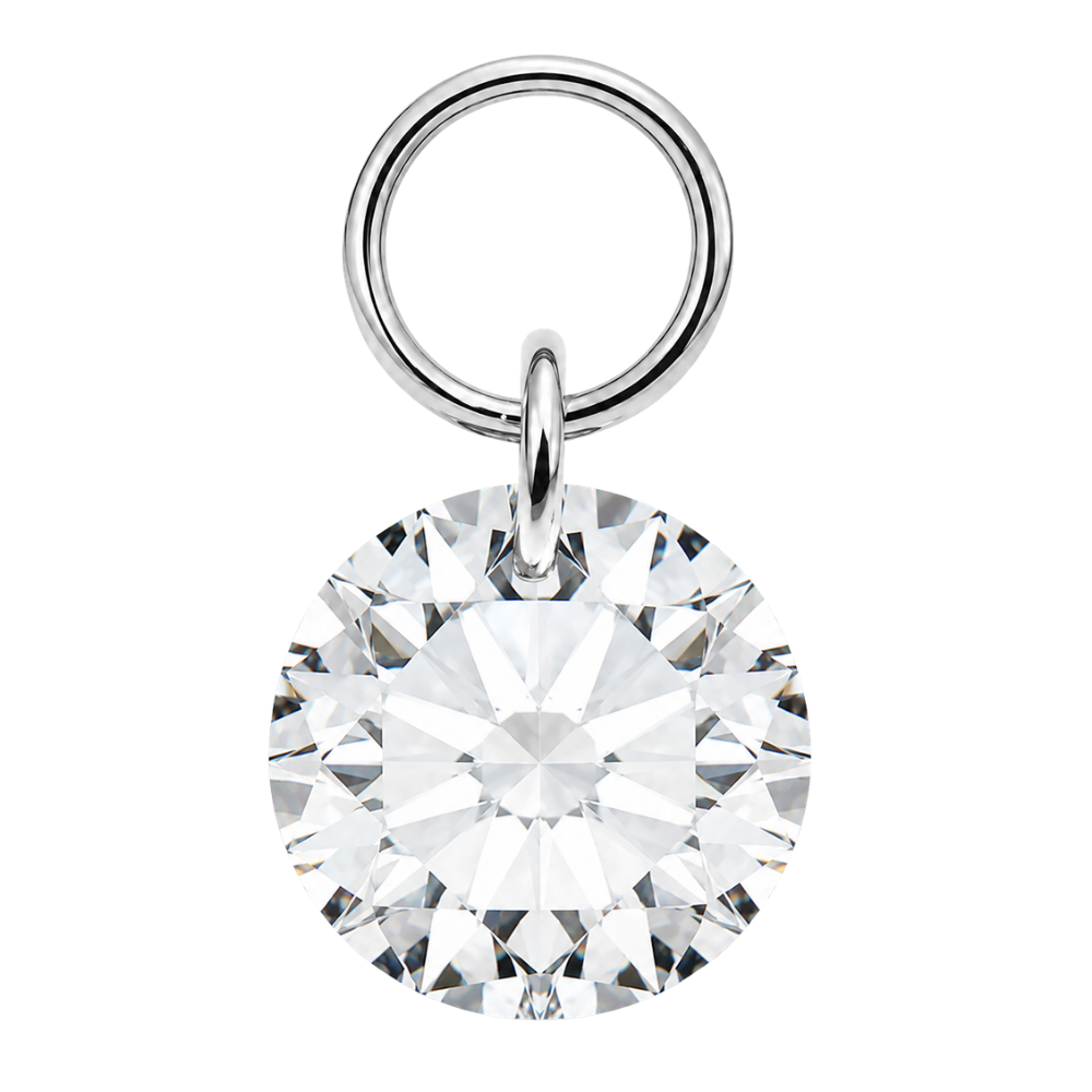 Colgante Redondo Piercing Charm Titanio Plata