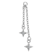 Colgante Charm de Titanio con Dos Estrellas