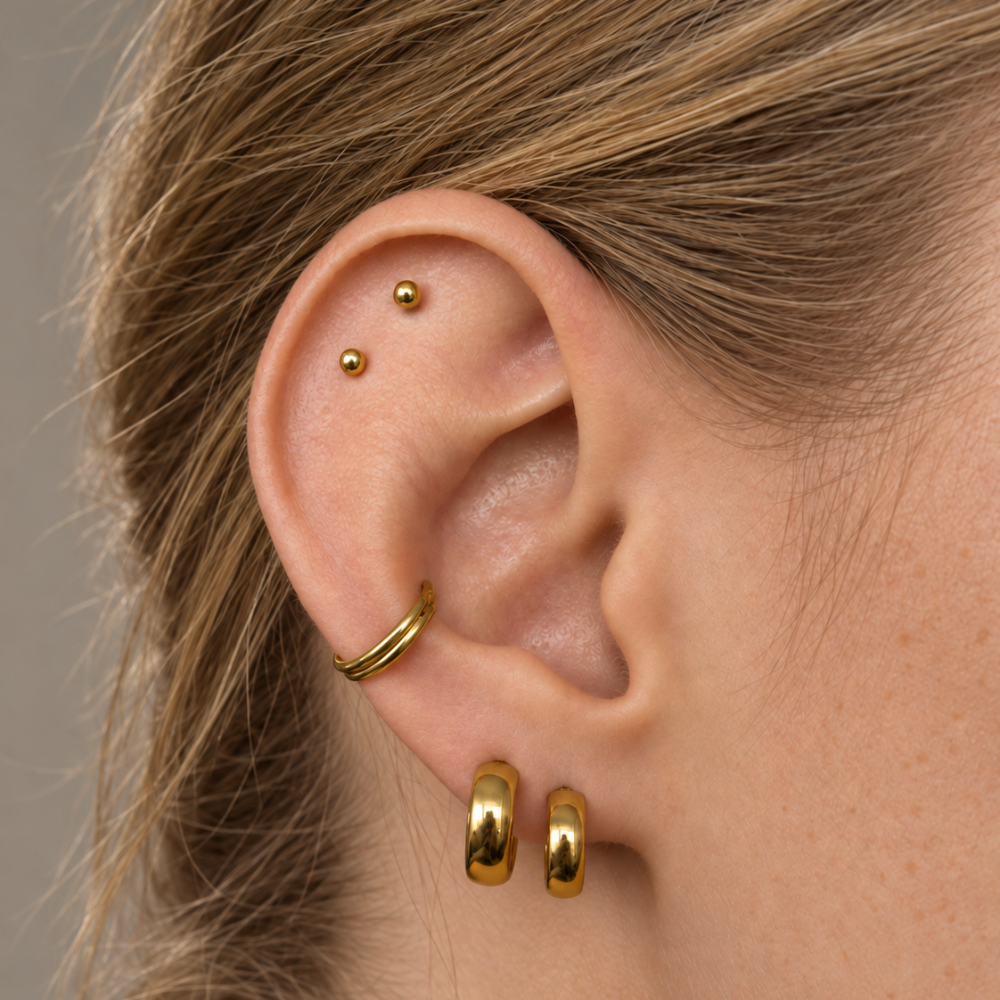 Titanium Segmented Clicker Thick Ear Ring