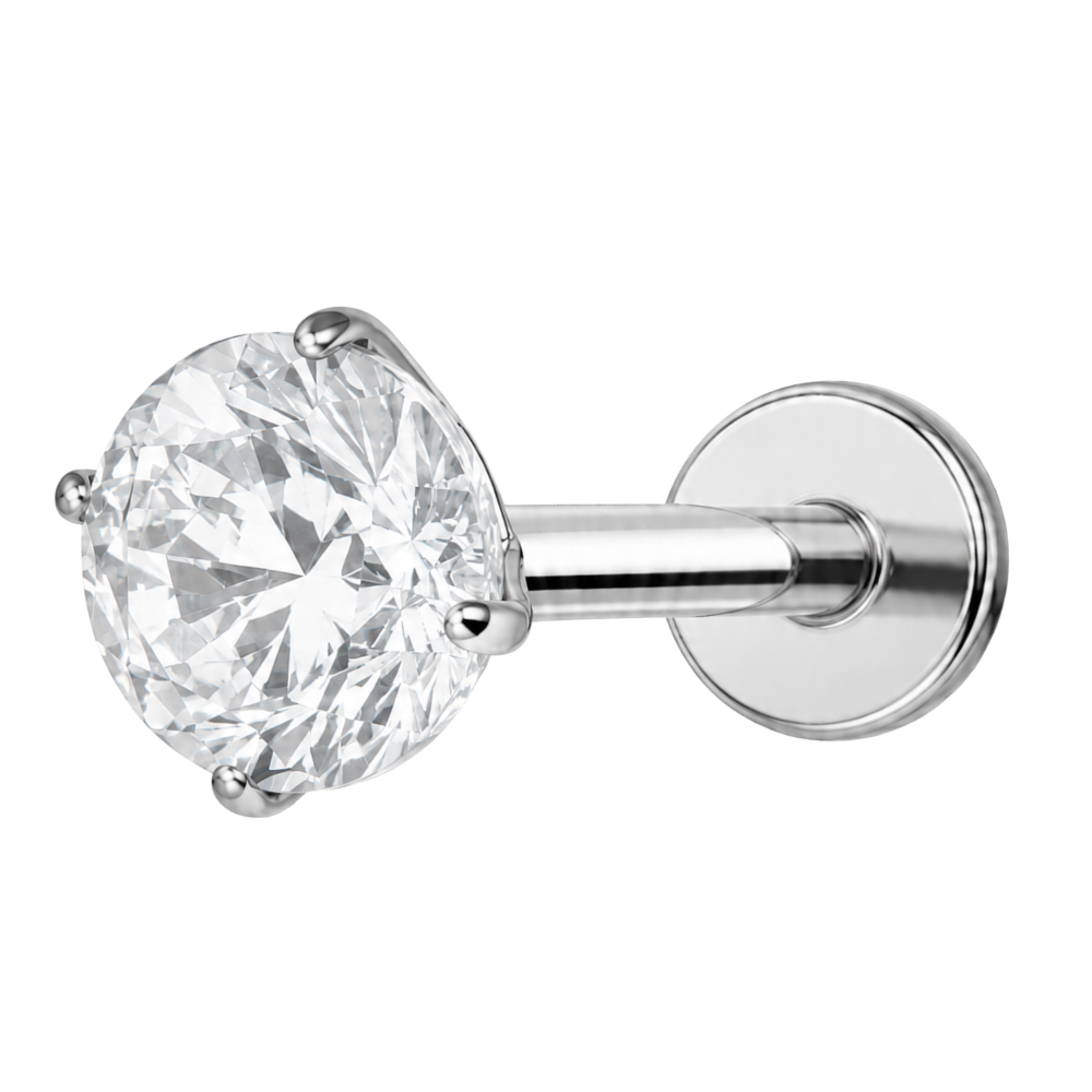 Tytanowy Labret Ozdobny - Diament