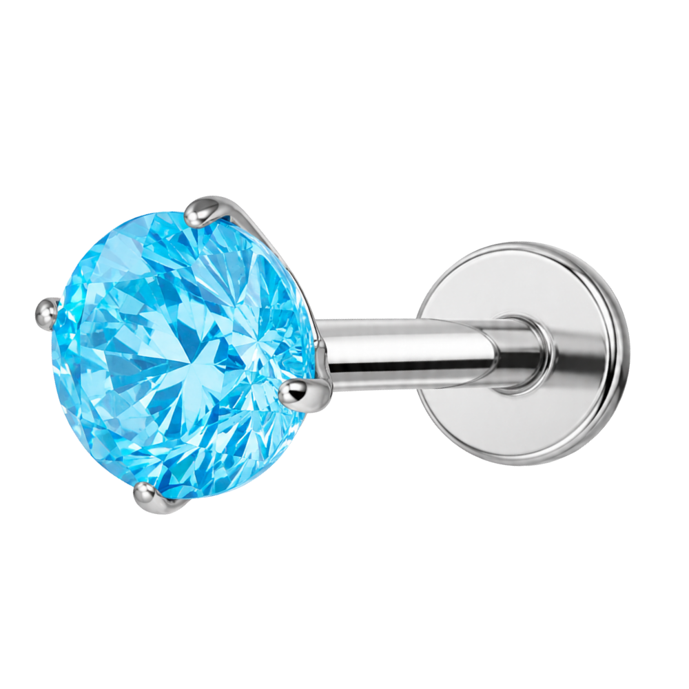 Tytanowy Labret Ozdobny - Diament niebieski