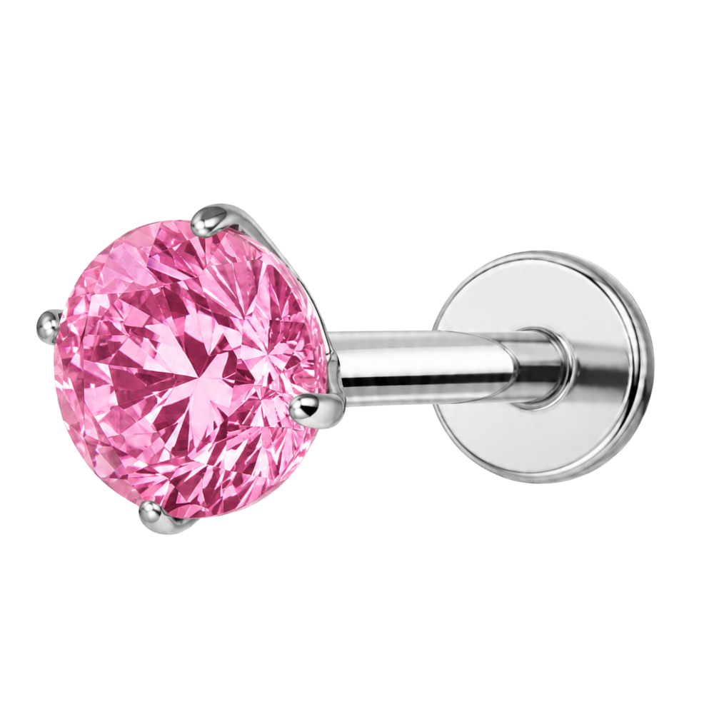 Tytanowy Labret Ozdobny - Diament rozowy
