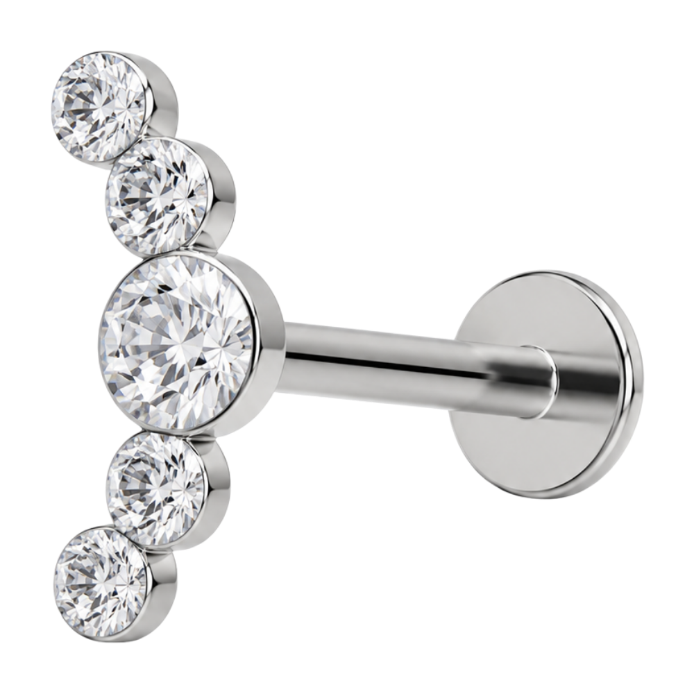 Tytanowy Labret Ozdobny Cyrkonowy Luk