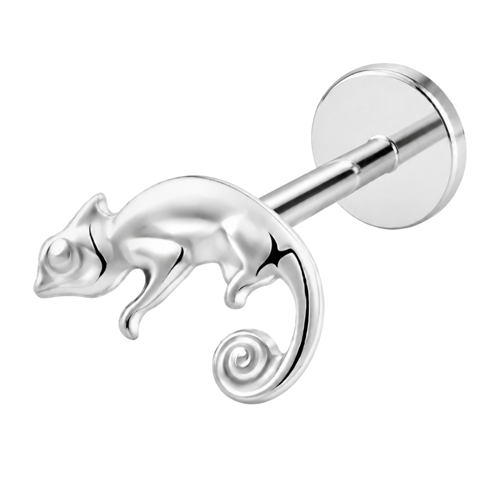 Tytanowy Labret Ozdobny Kameleon