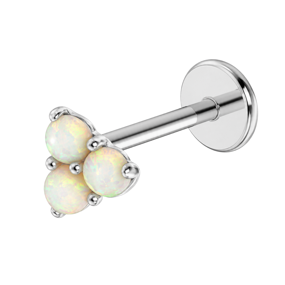 Tytanowy Labret Ozdobny Kuleczki Opalu