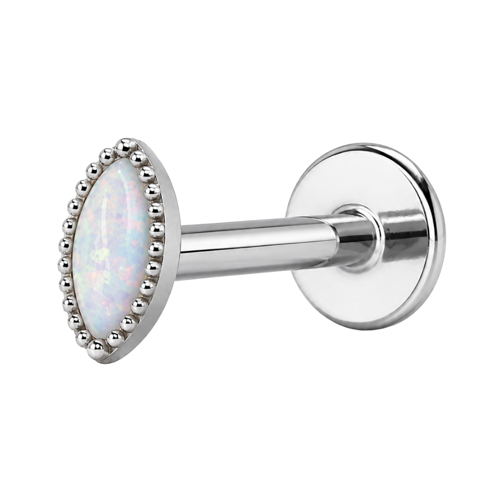 Tytanowy Labret Ozdobny Owalny Opal