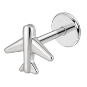 Tytanowy Labret Ozdobny Samolot Srebrny