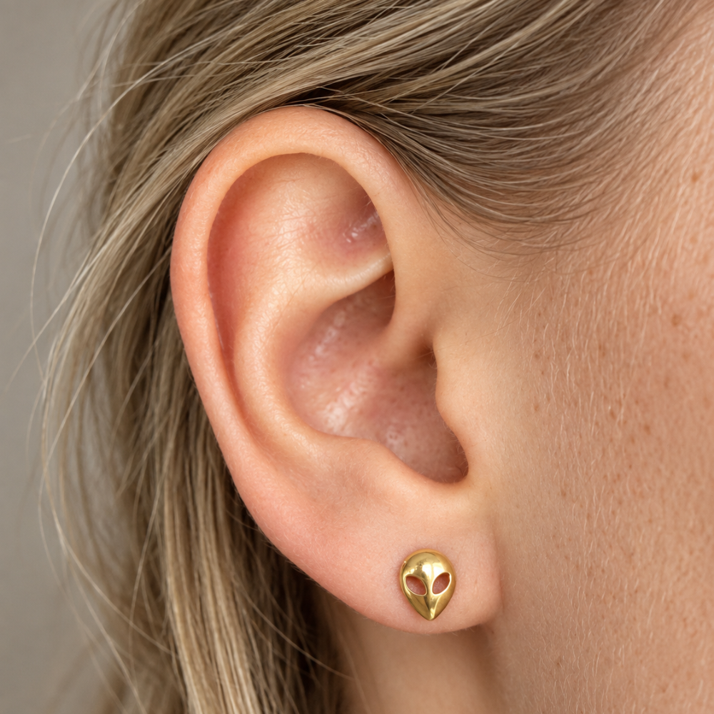 Titanium Decorative UFO Labret on the Ear