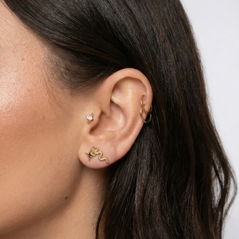 Labret decorativo de titanio - Serpiente