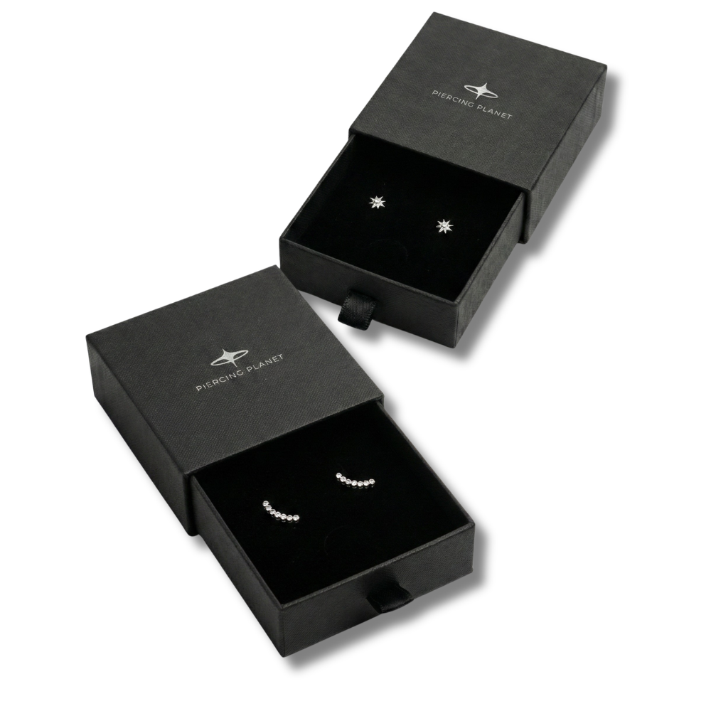 Elegante caja de regalo para joyas, color negro