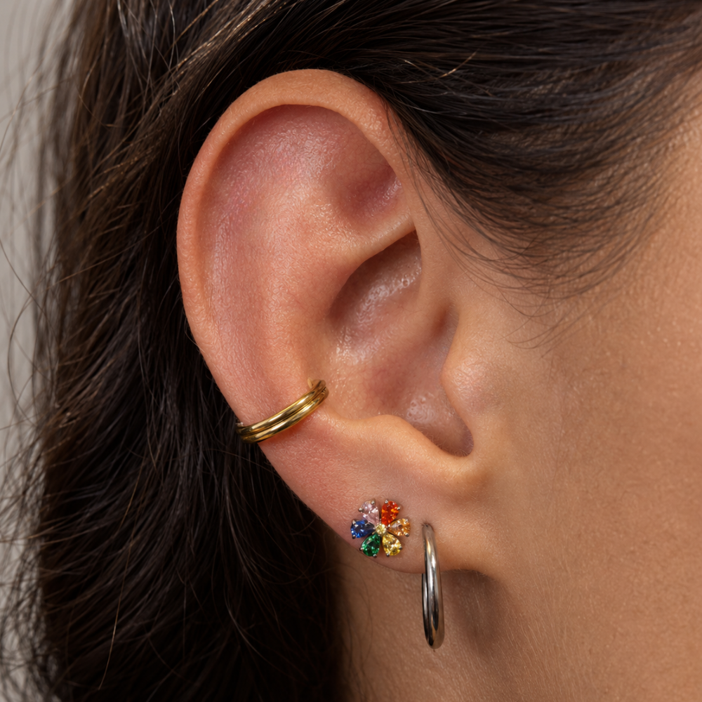 Buntes Labret-Piercing-Planetenmodell