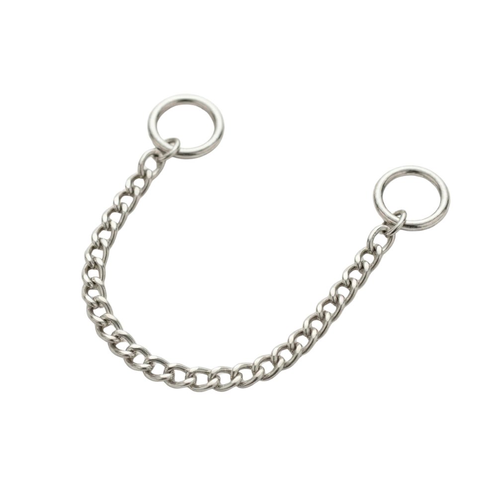 silver piercing earring chain