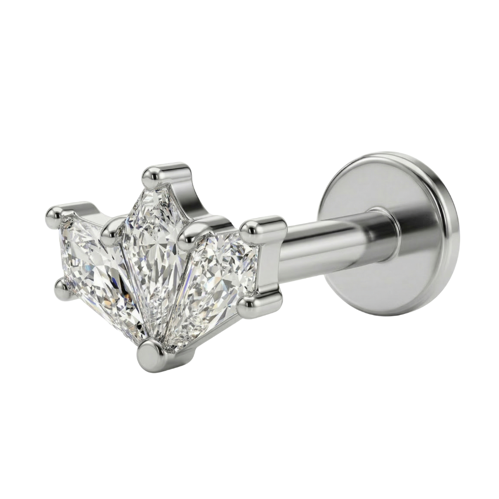 Titan-Labret mit einer Reihe von Zirkonen