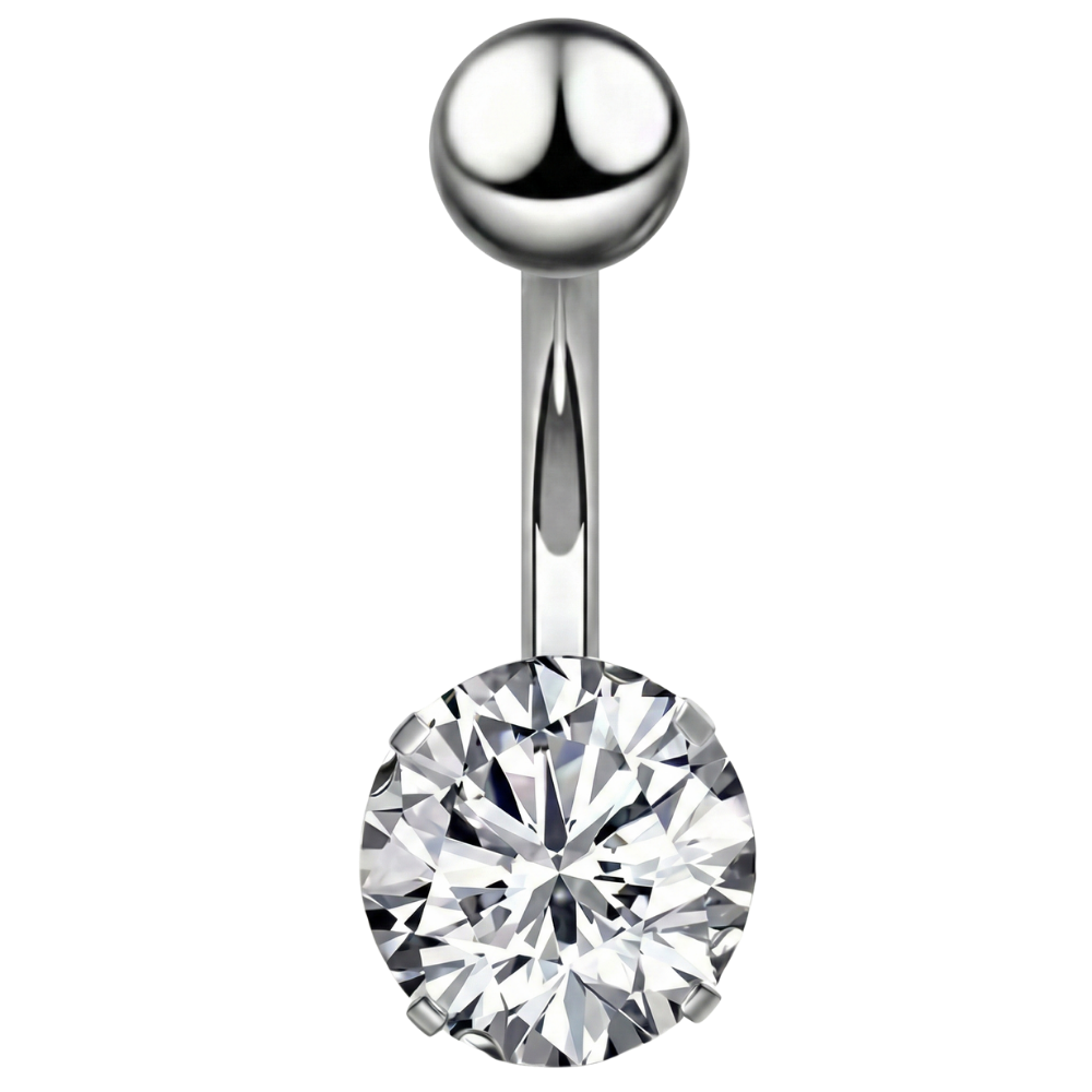 Titanium Navel Ring - Cubic Zirconia