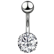 Anillo de ombligo de titanio - Zirconia cúbica
