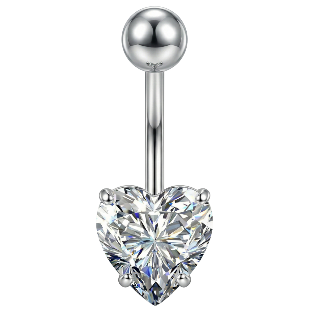 Titanium Belly Button Ring - Heart