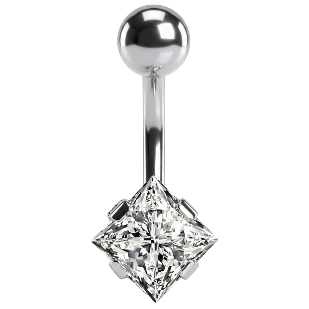 Titanium Navel Piercing - Square
